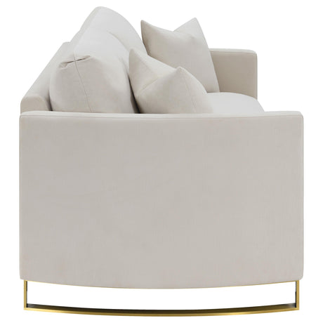 Corliss Beige Upholstered Arched Arms Sofa from Coaster - Luna Furniture