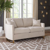 Corliss Beige Upholstered Arched Arms Loveseat from Coaster - Luna Furniture