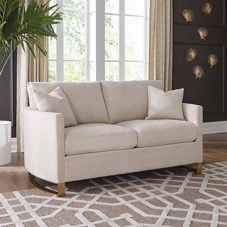 Corliss Beige Upholstered Arched Arms Loveseat from Coaster - Luna Furniture