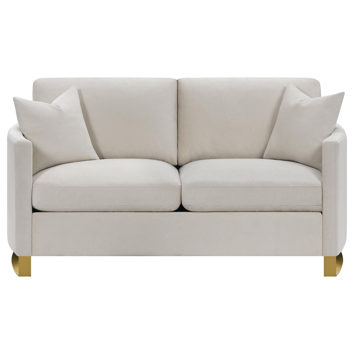 Corliss Beige Upholstered Arched Arms Loveseat from Coaster - Luna Furniture
