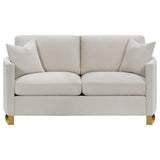Corliss Beige Upholstered Arched Arms Loveseat from Coaster - Luna Furniture