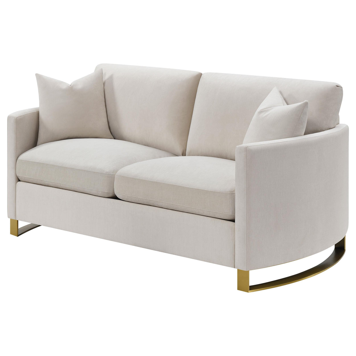 Corliss Beige Upholstered Arched Arms Loveseat from Coaster - Luna Furniture