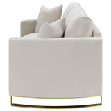 Corliss Beige Upholstered Arched Arms Loveseat from Coaster - Luna Furniture