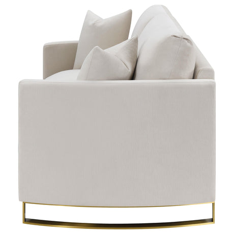 Corliss Beige Upholstered Arched Arms Loveseat from Coaster - Luna Furniture