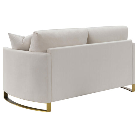 Corliss Beige Upholstered Arched Arms Loveseat from Coaster - Luna Furniture
