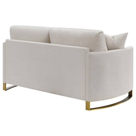 Corliss Beige Upholstered Arched Arms Loveseat from Coaster - Luna Furniture