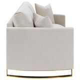 Corliss Beige Upholstered Arched Arms Loveseat from Coaster - Luna Furniture