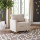 Corliss Beige Upholstered Arched Arms Chair from Coaster - Luna Furniture