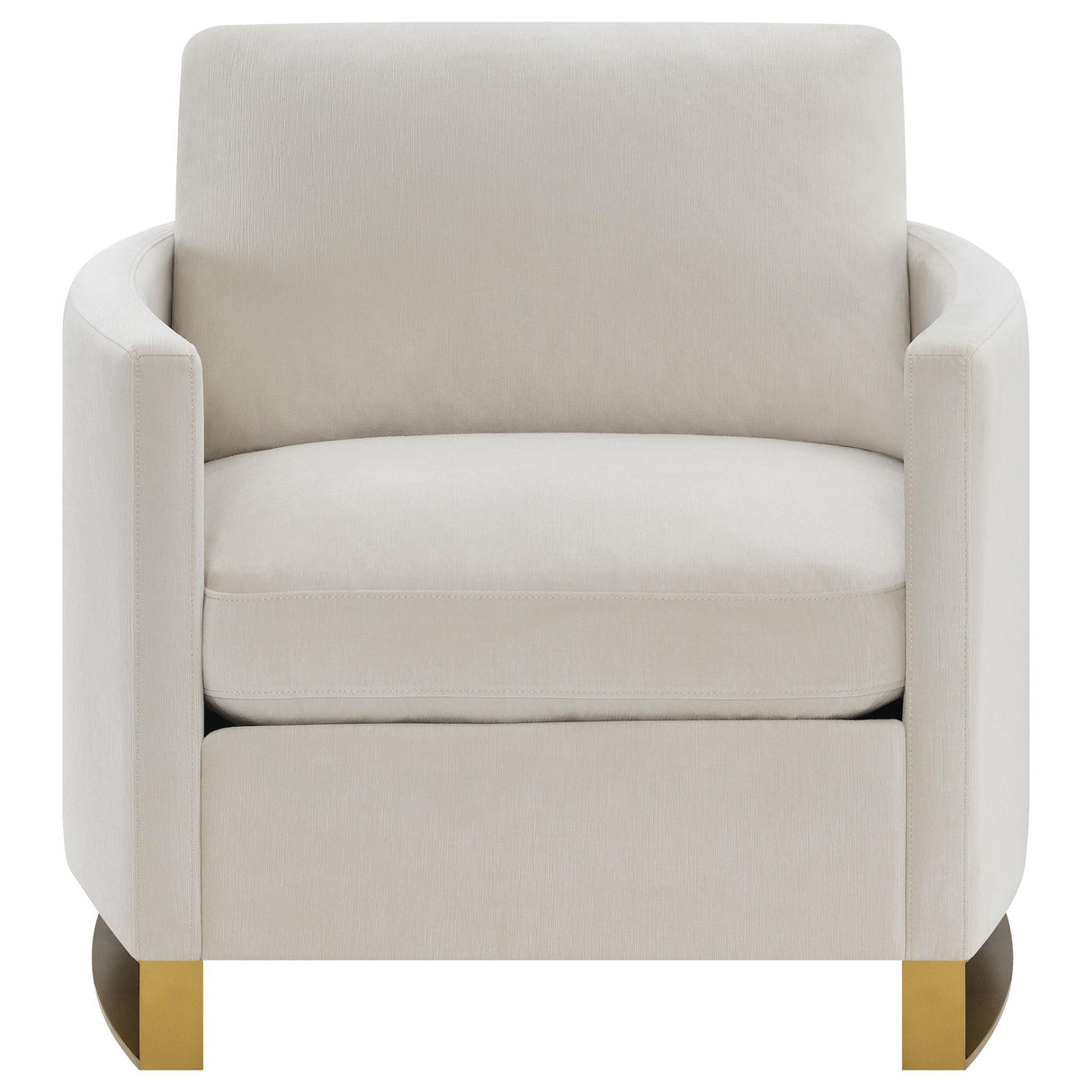 Corliss Beige Upholstered Arched Arms Chair from Coaster - Luna Furniture