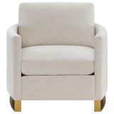 Corliss Beige Upholstered Arched Arms Chair from Coaster - Luna Furniture