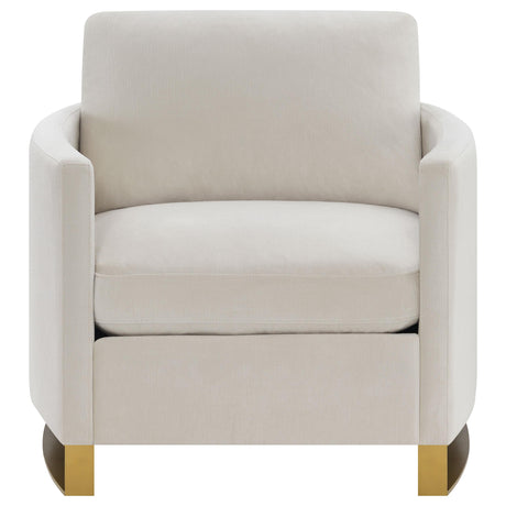 Corliss Beige Upholstered Arched Arms Chair from Coaster - Luna Furniture