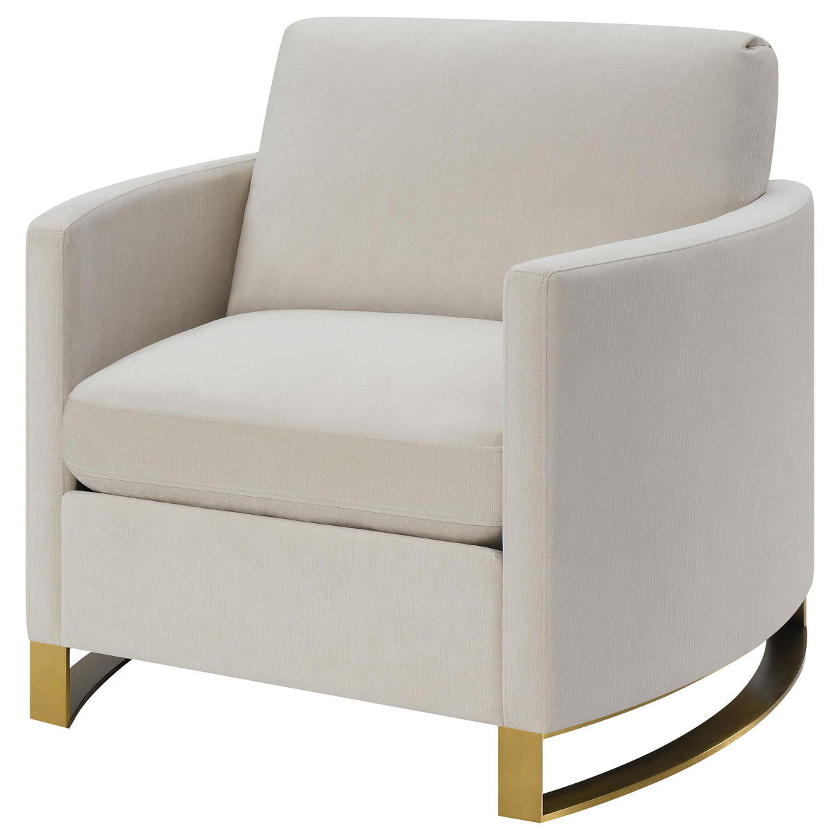 Corliss Beige Upholstered Arched Arms Chair from Coaster - Luna Furniture