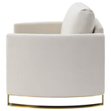 Corliss Beige Upholstered Arched Arms Chair from Coaster - Luna Furniture
