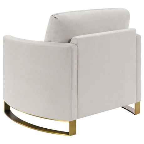 Corliss Beige Upholstered Arched Arms Chair from Coaster - Luna Furniture