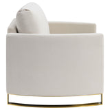 Corliss Beige Upholstered Arched Arms Chair from Coaster - Luna Furniture