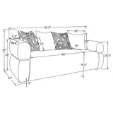 Jeanette Beige 3-Piece Fabric Upholstered Round Arm Living Room Set from Coaster - Luna Furniture