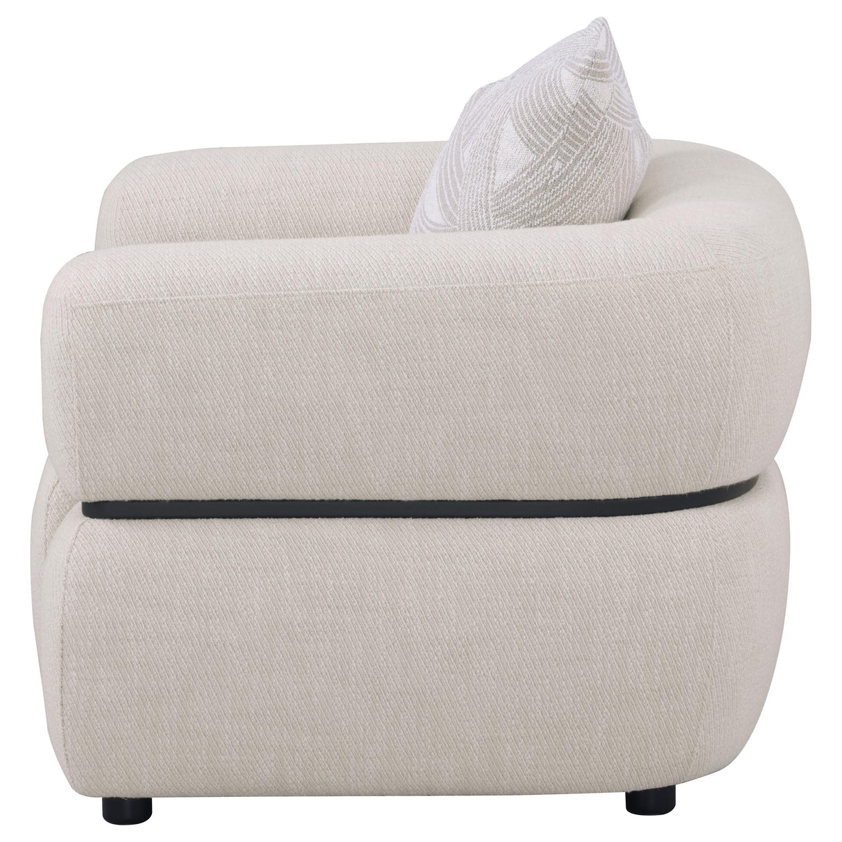 Jeanette Beige Fabric Upholstered Round Arm Accent Chair from Coaster - Luna Furniture