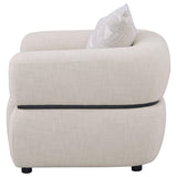 Jeanette Beige Fabric Upholstered Round Arm Accent Chair from Coaster - Luna Furniture