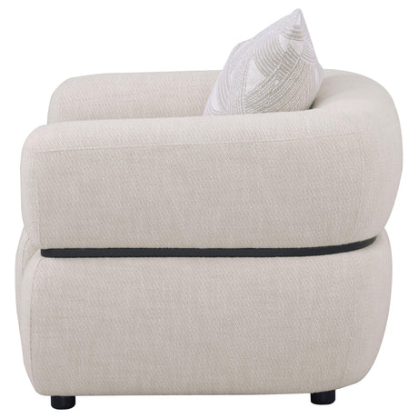 Jeanette Beige Fabric Upholstered Round Arm Accent Chair from Coaster - Luna Furniture