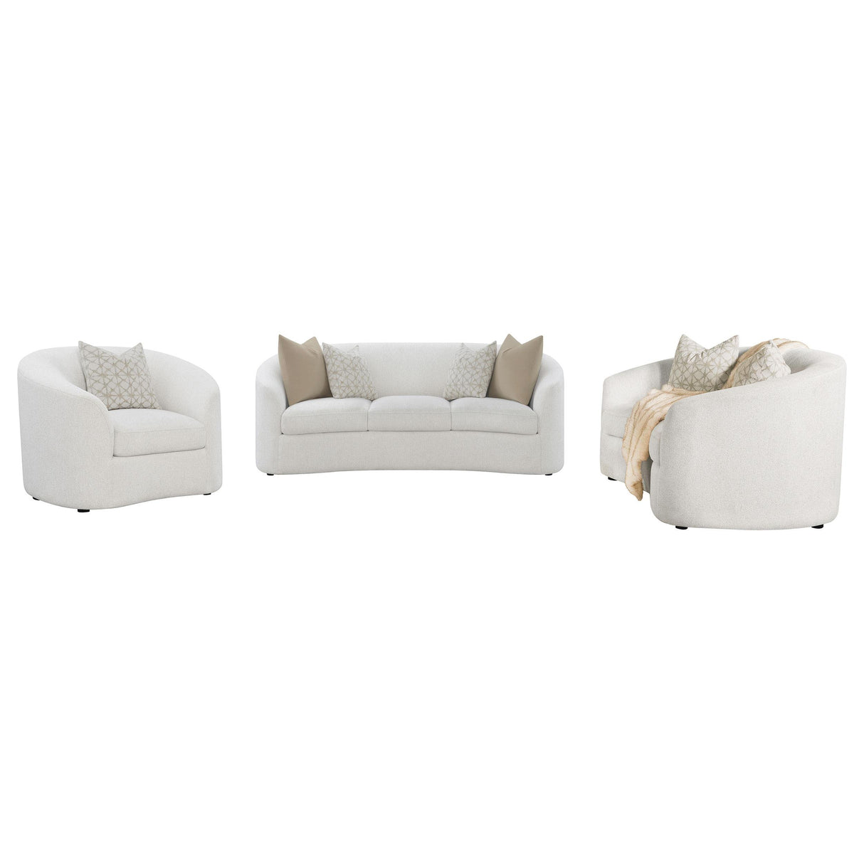 Rainn Latte Upholstered 3-Piece Tight Back Living Room Set from Coaster - Luna Furniture