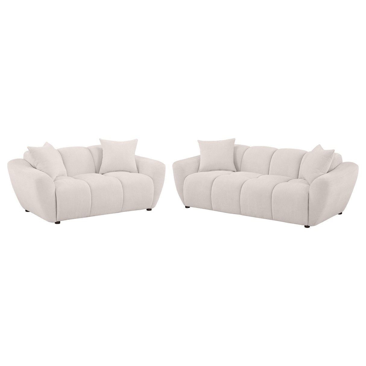 Destino Greige 2-Piece Chenille Splayed Arm Living Room Set from Coaster - Luna Furniture