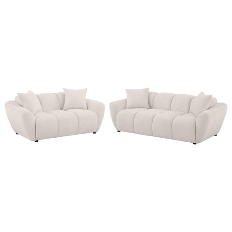 Destino Greige 2-Piece Chenille Splayed Arm Living Room Set from Coaster - Luna Furniture