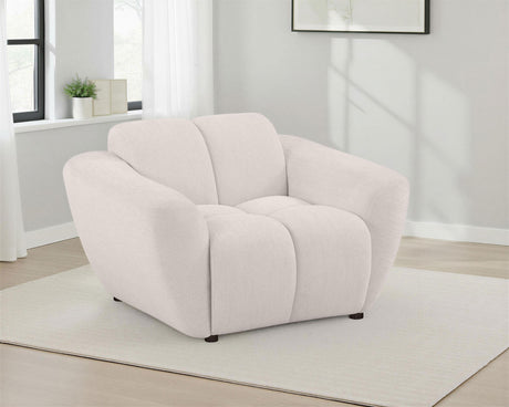 Destino Greige Chenille Upholstered Splayed Arm Accent Chair from Coaster - Luna Furniture