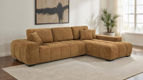 Octavia Amber Fabric Upholstered Sectional Chaise Sofa from Coaster - Luna Furniture