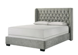 Daphne Light Gray Tweed Upholstered Queen Bed from Crown Mark - Luna Furniture