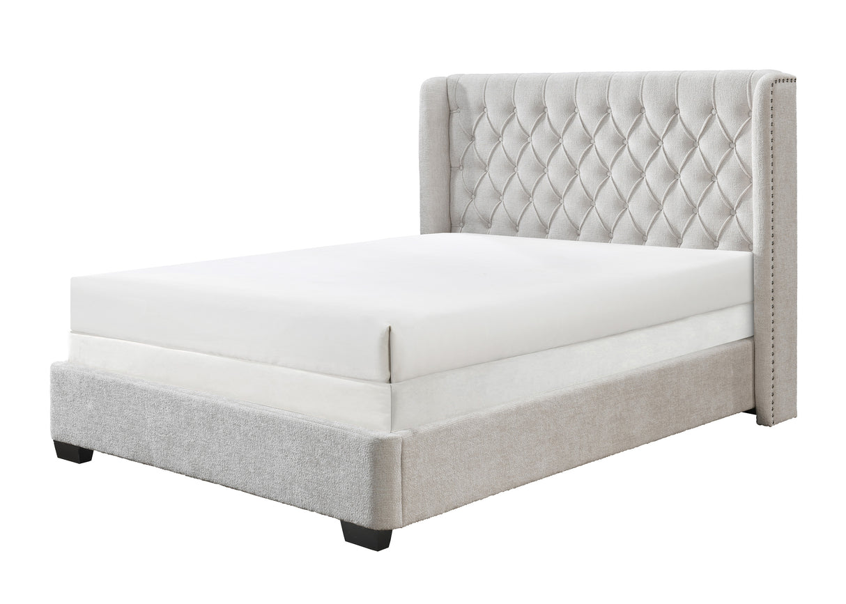 Daphne Oat Tweed Upholstered King Bed