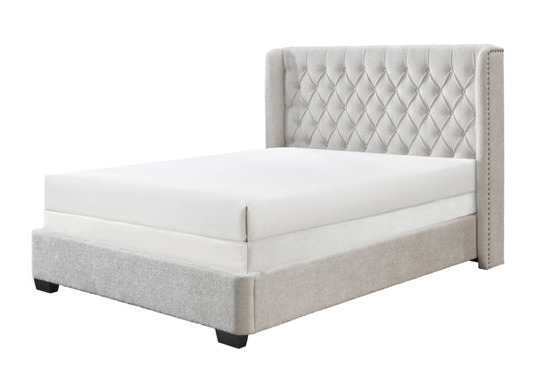 Daphne Oat Tweed Upholstered King Bed
