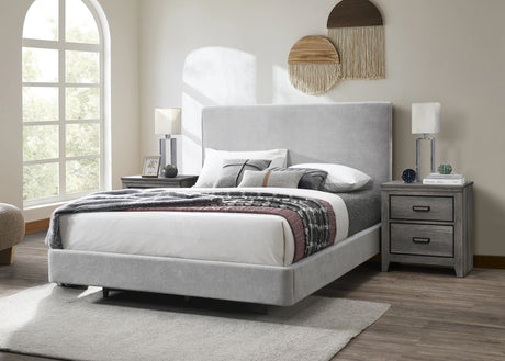 Nirvana Gray King Upholstered Floating Bed