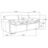 Buxton Orange 2-Piece Leather Upholstered Sofa Living Room Set from Coaster - Luna Furniture