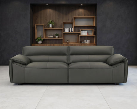 Buxton Graphite Top Grain Leather Upholstered Sofa from Coaster - Luna Furniture