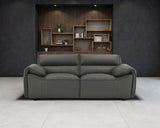 Buxton Graphite Top Grain Leather Upholstered Loveseat from Coaster - Luna Furniture