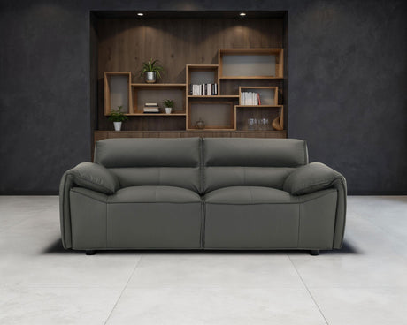 Buxton Graphite Top Grain Leather Upholstered Loveseat from Coaster - Luna Furniture