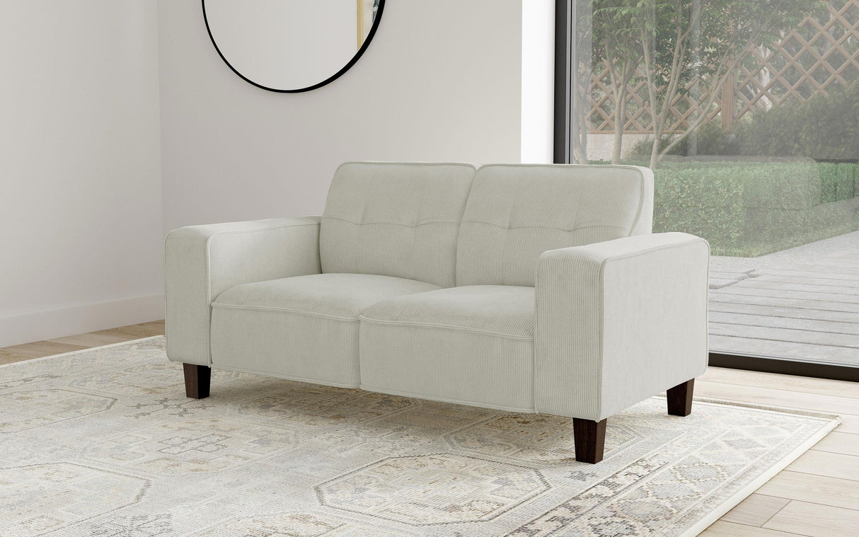 Deerhurst Beige Upholstered Tufted Track Arm Loveseat from Coaster - Luna Furniture