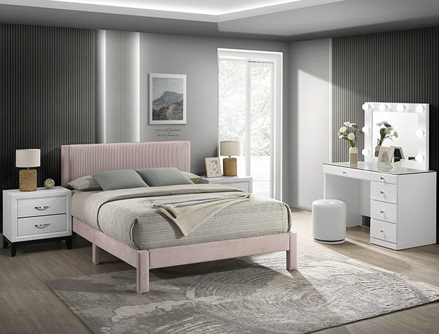 Lucia Pink Twin Platform Bed from Crown Mark - Luna Furniture