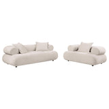 Eskola Ivory 2-Piece Chenille Sofa and Accent Chair Set