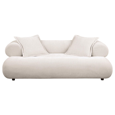 Eskola Ivory Chenille Sofa with Rounded Shelter Arms from Coaster - Luna Furniture