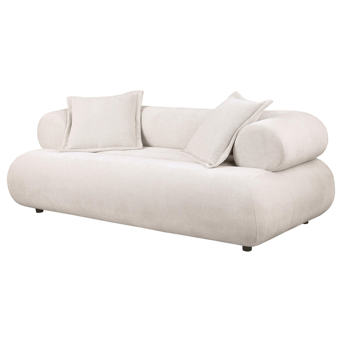 Eskola Ivory Chenille Sofa with Rounded Shelter Arms from Coaster - Luna Furniture