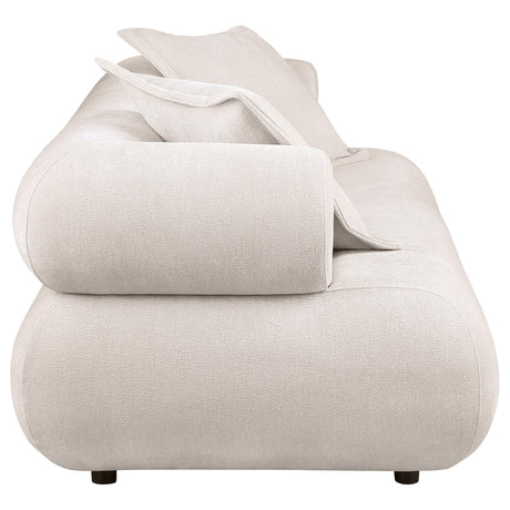 Eskola Ivory Chenille Sofa with Rounded Shelter Arms from Coaster - Luna Furniture