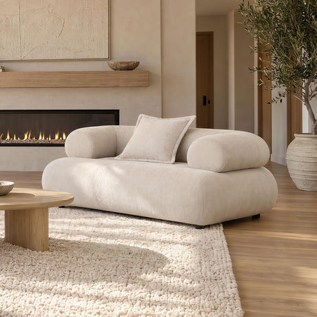 Eskola Ivory Chenille Accent Chair with Rounded Shelter Arms from Coaster - Luna Furniture