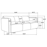 Dorset White 3-Piece Upholstered Round Track Arm Living Room Set from Coaster - Luna Furniture