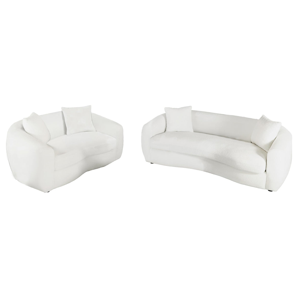 Isabella White Upholstered 2-Piece Tight Back Living Room Set from Coaster - Luna Furniture