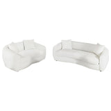 Isabella White Upholstered 2-Piece Tight Back Living Room Set from Coaster - Luna Furniture