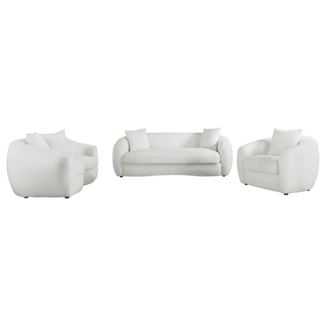 Isabella White Upholstered 3-Piece Tight Back Living Room Set from Coaster - Luna Furniture