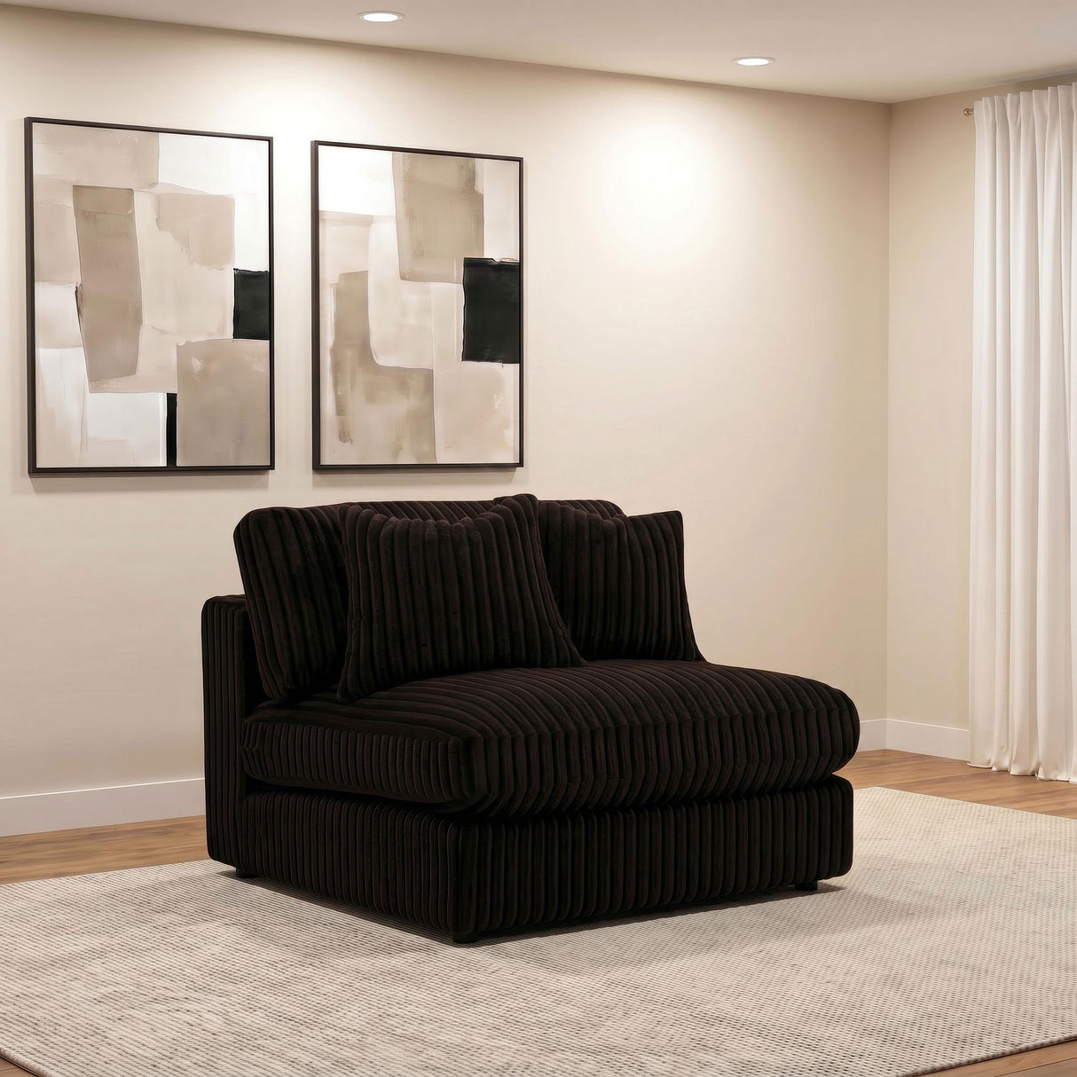 Blaine Chocolate Brown Upholstered Armless Chair from Coaster - Luna Furniture