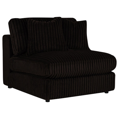 Blaine Chocolate Brown Upholstered Armless Chair from Coaster - Luna Furniture