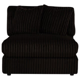 Blaine Chocolate Brown Upholstered Armless Chair from Coaster - Luna Furniture